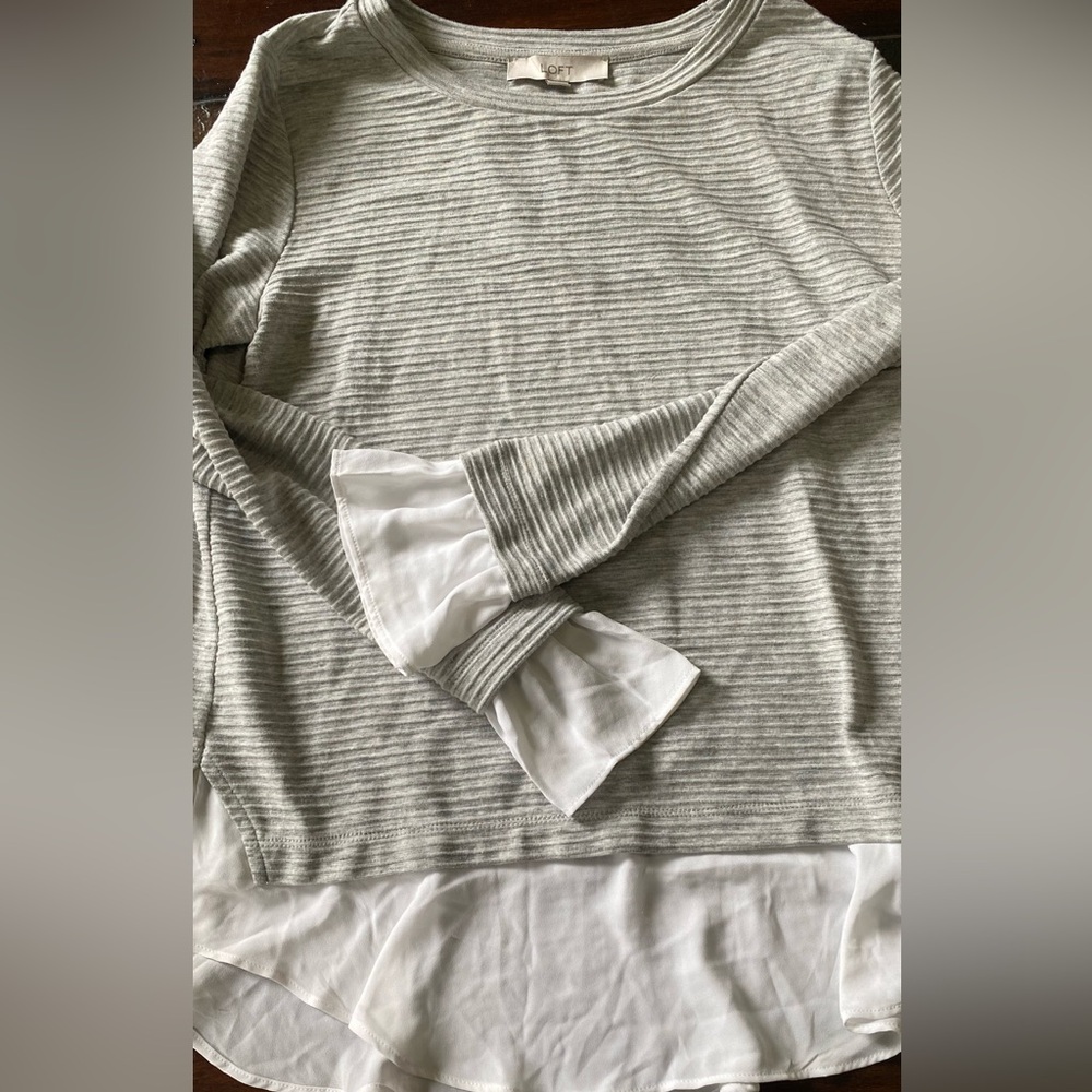 LOFT Heather Gray Knit Top